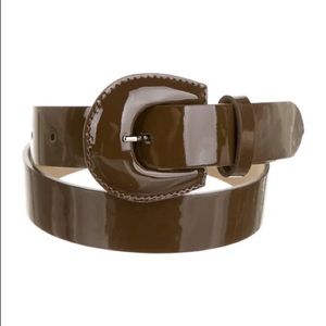 Maryam Nassir Zadeh MNZ Patent Leather Belt, Brown